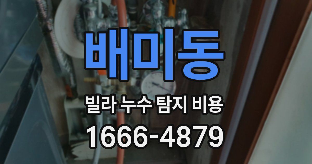 배미동 빌라 누수 탐지 비용