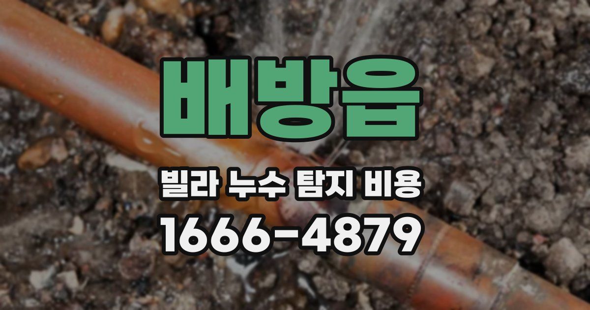 배방읍 빌라 누수 탐지 비용