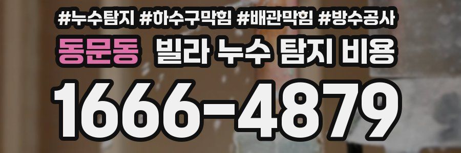 동문동 빌라 누수 탐지 비용