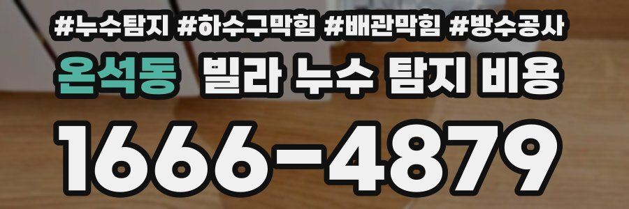 온석동 빌라 누수 탐지 비용