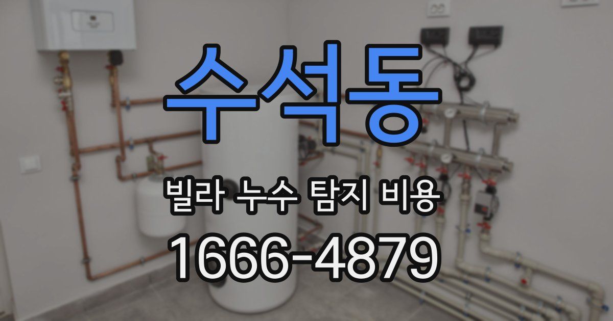 수석동 빌라 누수 탐지 비용