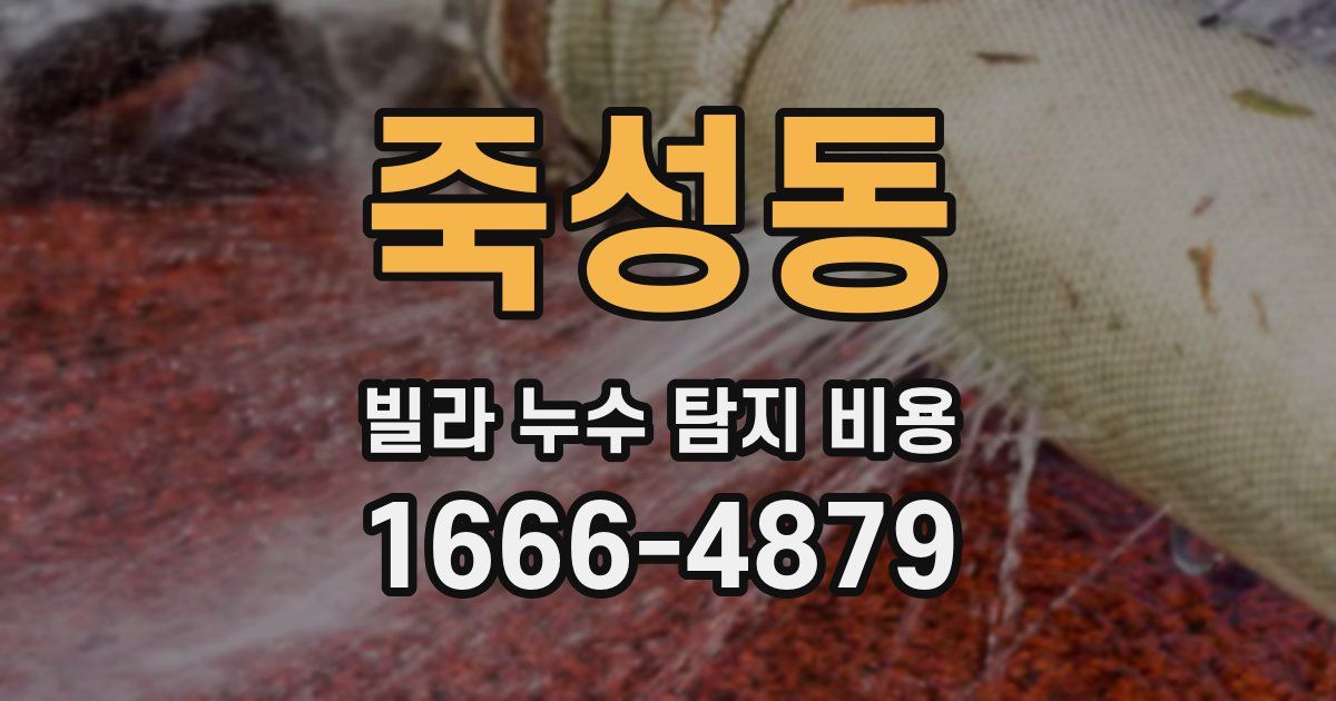 죽성동 빌라 누수 탐지 비용