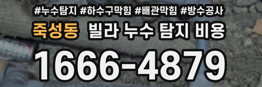 죽성동 빌라 누수 탐지 비용