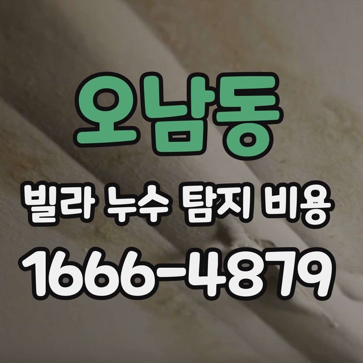 오남동 빌라 누수 탐지 비용