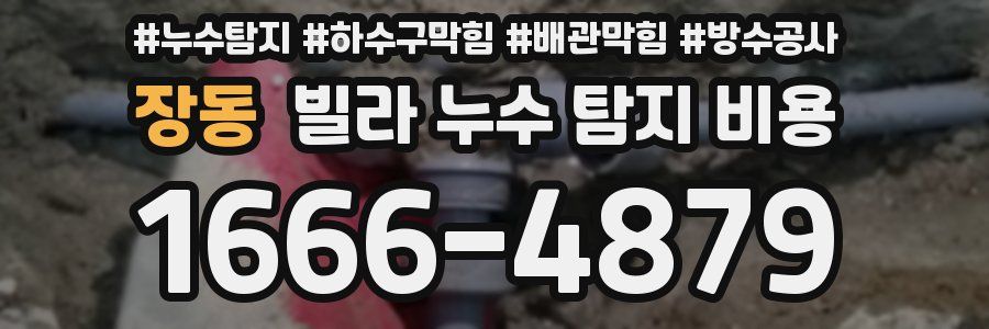 장동 빌라 누수 탐지 비용