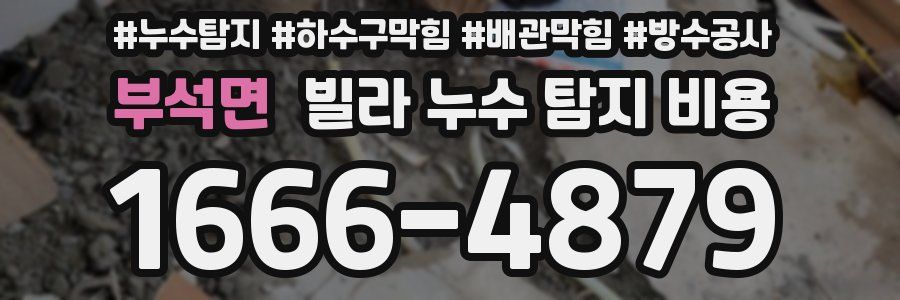 부석면 빌라 누수 탐지 비용