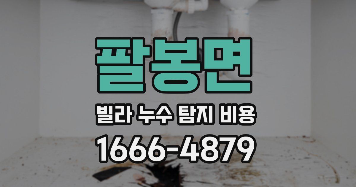 팔봉면 빌라 누수 탐지 비용