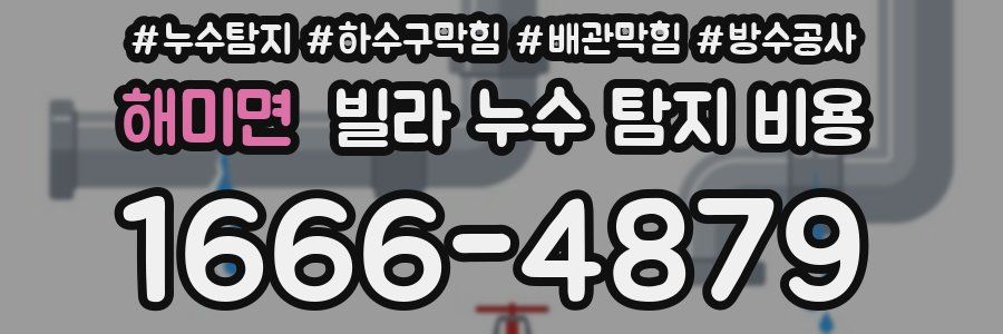 해미면 빌라 누수 탐지 비용