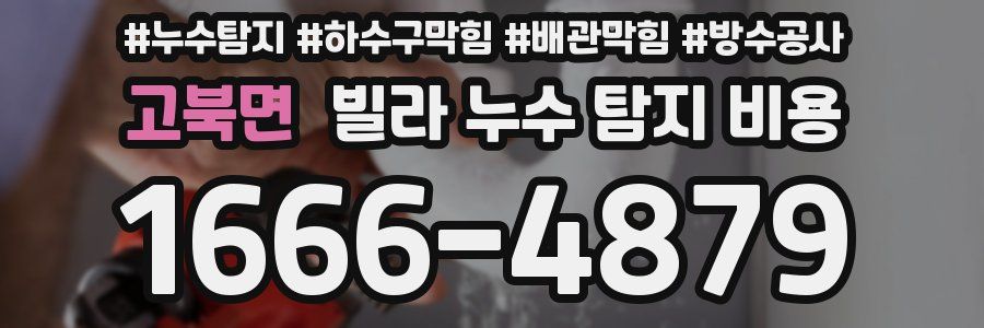 고북면 빌라 누수 탐지 비용
