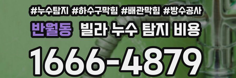 반월동 빌라 누수 탐지 비용