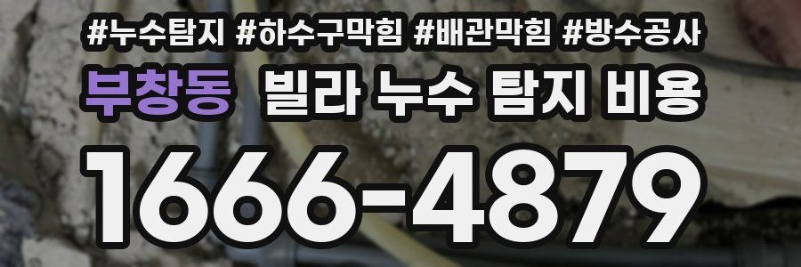 부창동 빌라 누수 탐지 비용