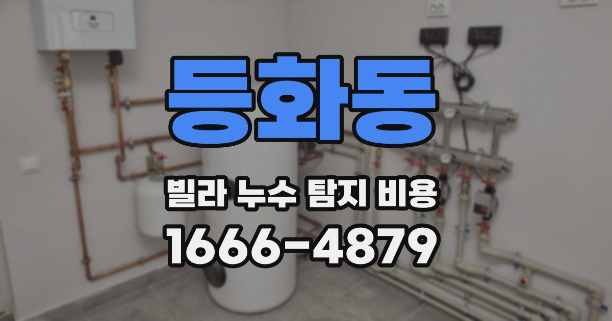 등화동 빌라 누수 탐지 비용