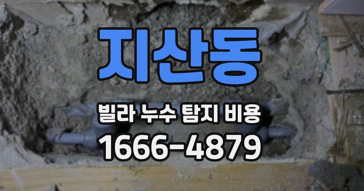 지산동 빌라 누수 탐지 비용