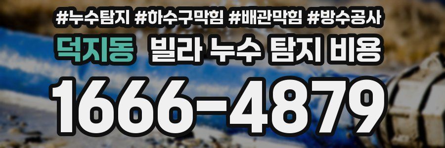 덕지동 빌라 누수 탐지 비용