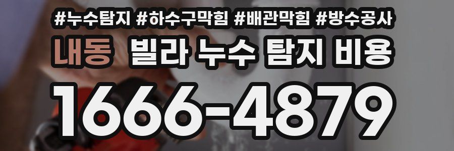 내동 빌라 누수 탐지 비용