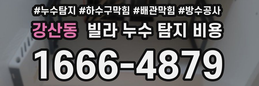 강산동 빌라 누수 탐지 비용