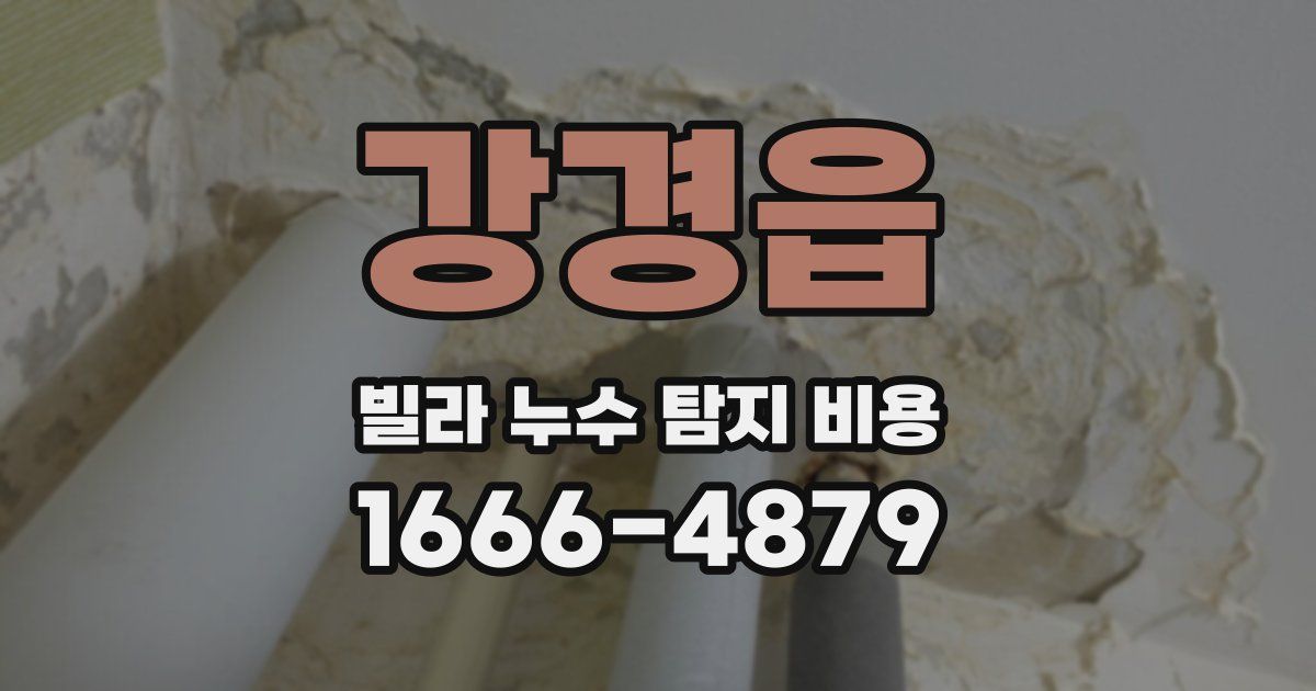 강경읍 빌라 누수 탐지 비용