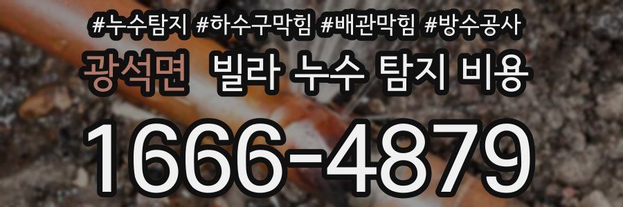 광석면 빌라 누수 탐지 비용