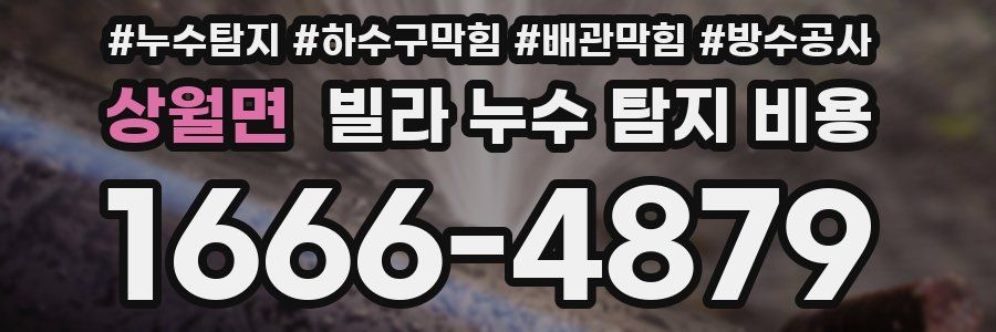 상월면 빌라 누수 탐지 비용