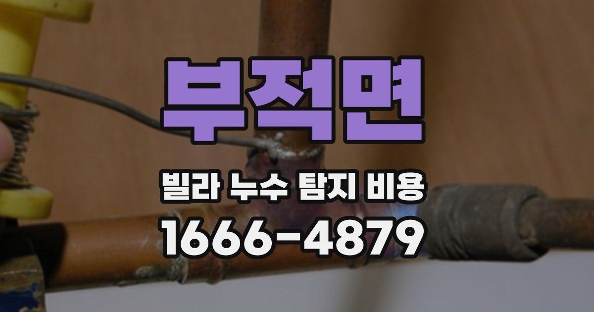부적면 빌라 누수 탐지 비용