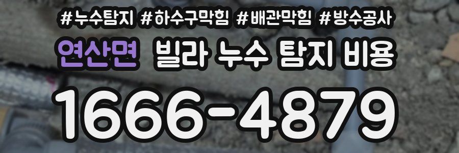 연산면 빌라 누수 탐지 비용