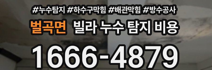 벌곡면 빌라 누수 탐지 비용