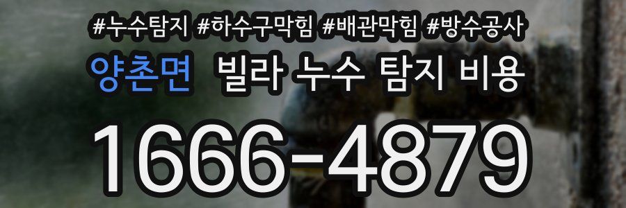양촌면 빌라 누수 탐지 비용