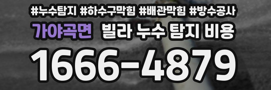 가야곡면 빌라 누수 탐지 비용