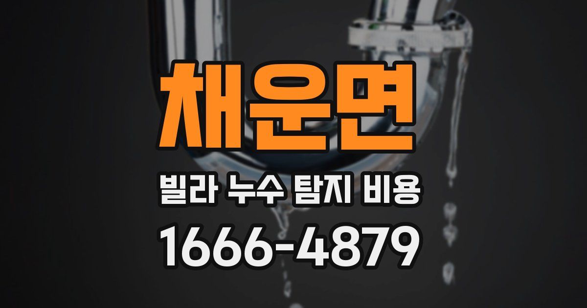 채운면 빌라 누수 탐지 비용