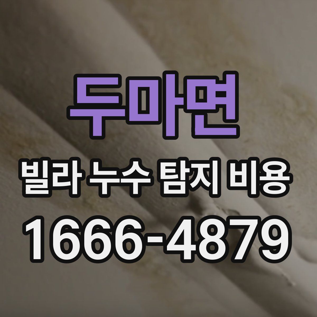 두마면 빌라 누수 탐지 비용