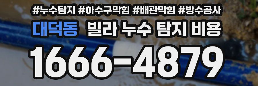 대덕동 빌라 누수 탐지 비용