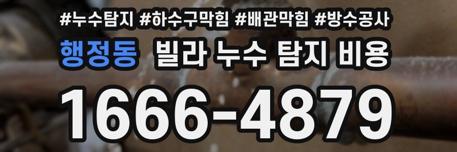 행정동 빌라 누수 탐지 비용