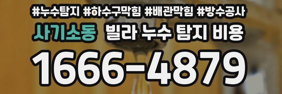 사기소동 빌라 누수 탐지 비용