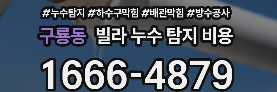 구룡동 빌라 누수 탐지 비용