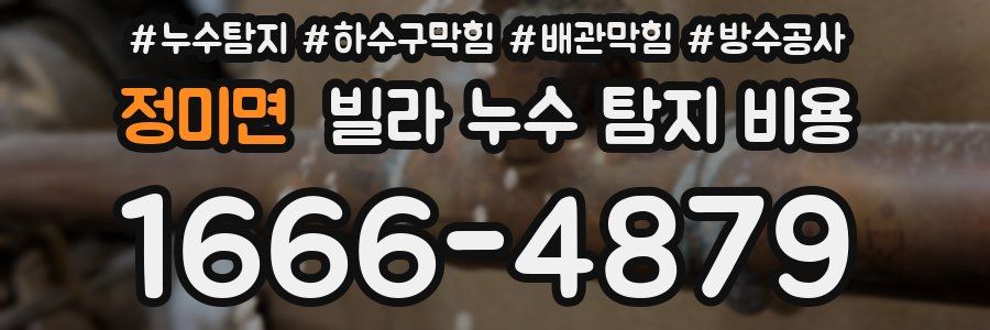 정미면 빌라 누수 탐지 비용