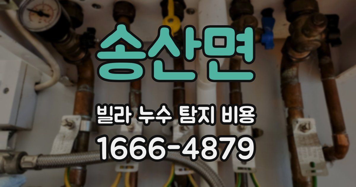 송산면 빌라 누수 탐지 비용