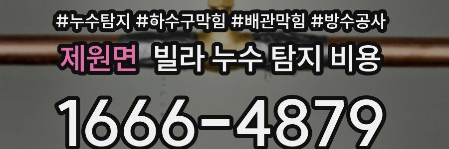 제원면 빌라 누수 탐지 비용
