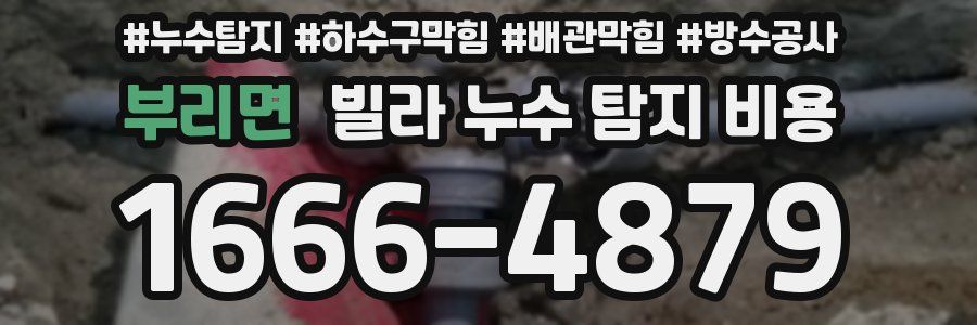 부리면 빌라 누수 탐지 비용