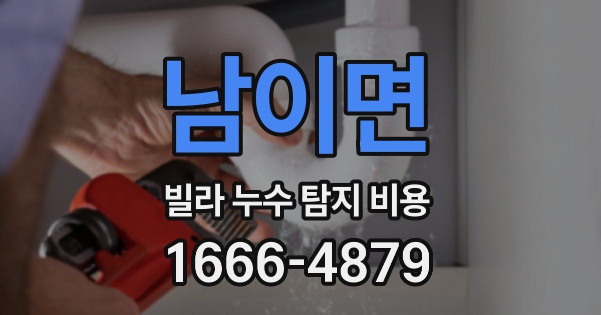 남이면 빌라 누수 탐지 비용