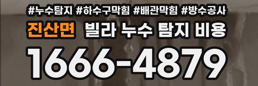 진산면 빌라 누수 탐지 비용