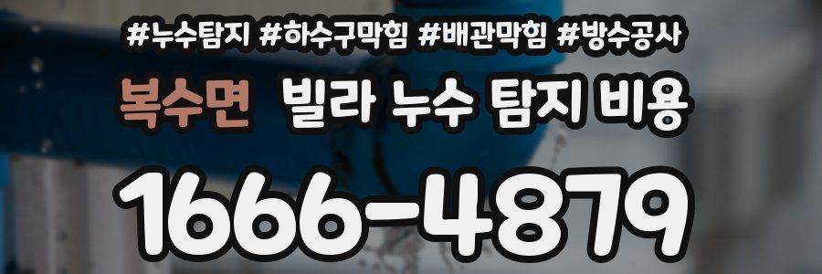 복수면 빌라 누수 탐지 비용