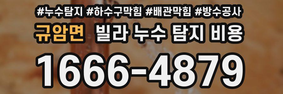 규암면 빌라 누수 탐지 비용