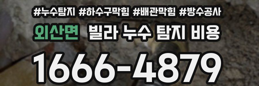 외산면 빌라 누수 탐지 비용