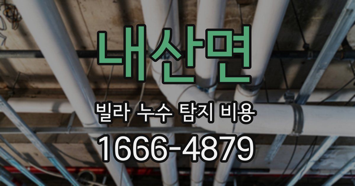 내산면 빌라 누수 탐지 비용