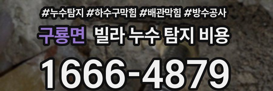 구룡면 빌라 누수 탐지 비용