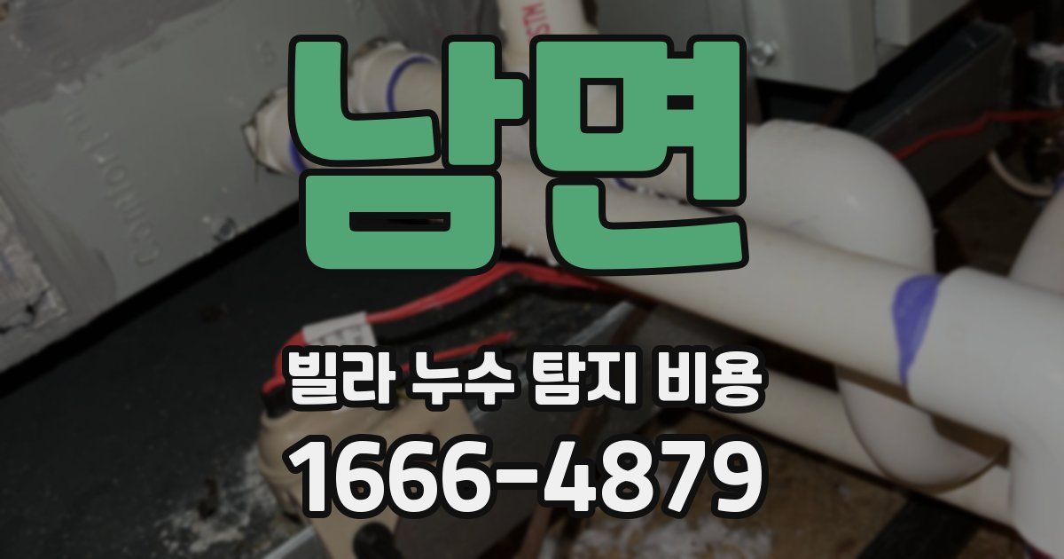 남면 빌라 누수 탐지 비용