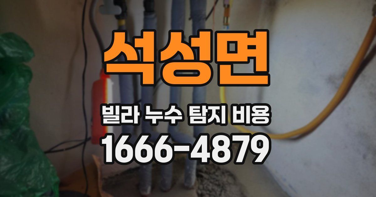석성면 빌라 누수 탐지 비용