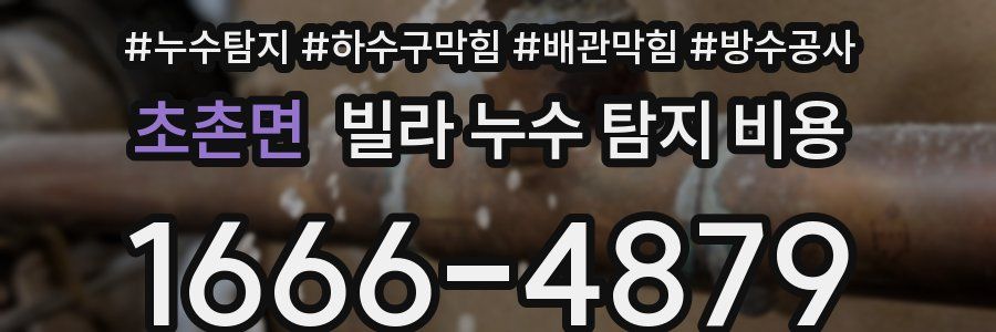 초촌면 빌라 누수 탐지 비용