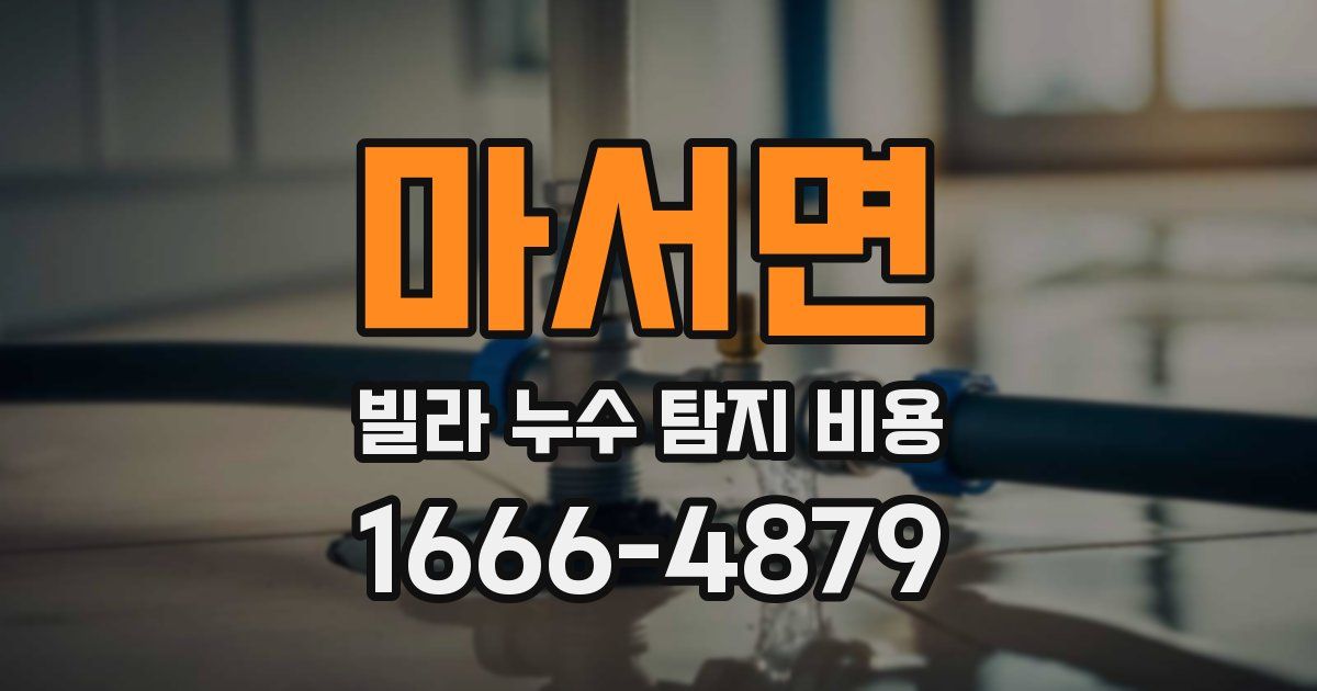 마서면 빌라 누수 탐지 비용