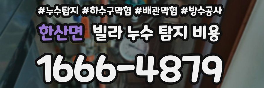 한산면 빌라 누수 탐지 비용